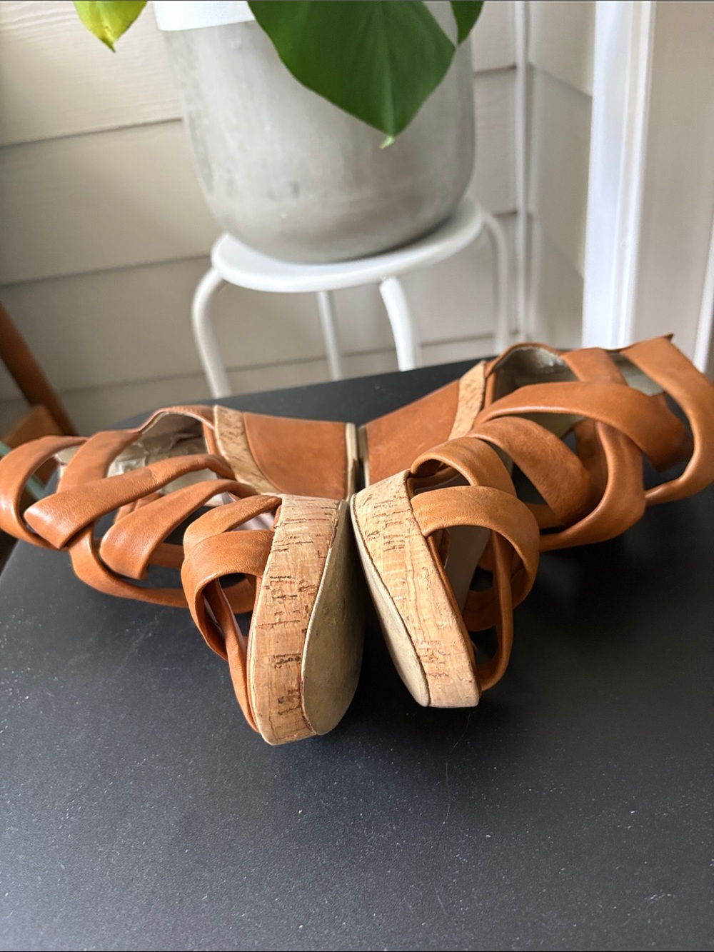 Browns Wedge Sandals, Gladiator | Cork | Platform | Cognac | Size 38 - Picture 11 of 16